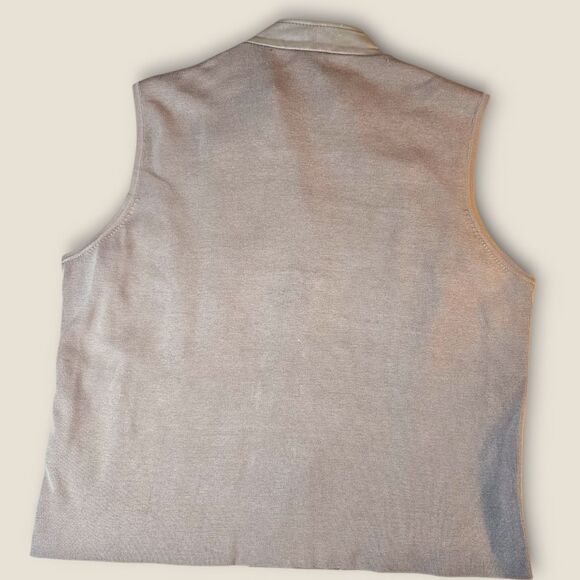 🖤 Tan Leather Vest + Silk Back | Plus Size 1X - Picture 8 of 8